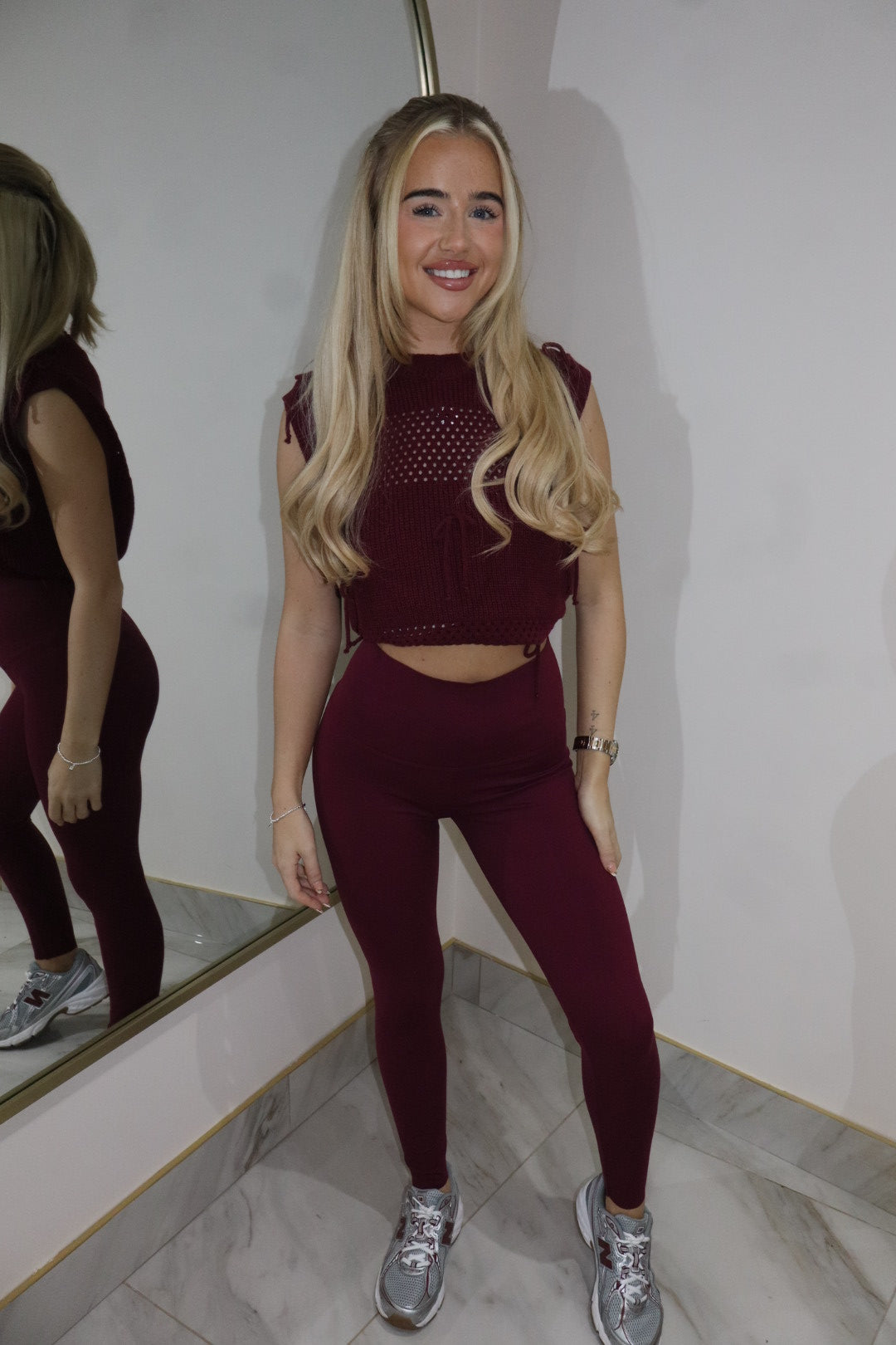 ‘Skims’ Leggings In Cherry