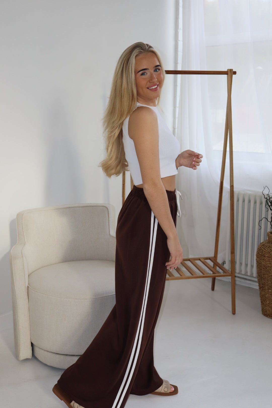 ‘Track’ Joggers In Chocolate