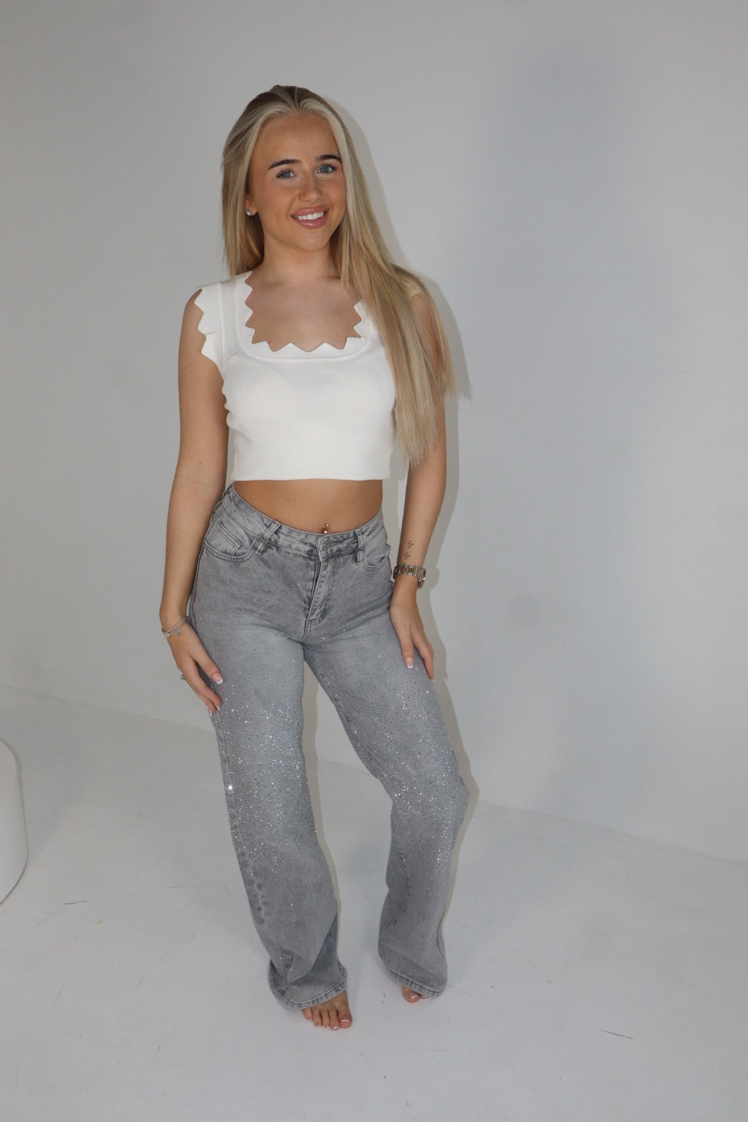 'Shimmer' Jeans In Grey