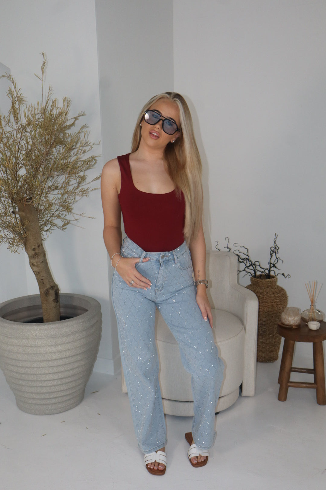 'Frame' Vest-Top In Cherry