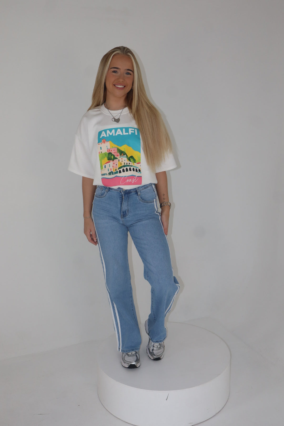 'Amalfi' Oversized T-Shirt In White