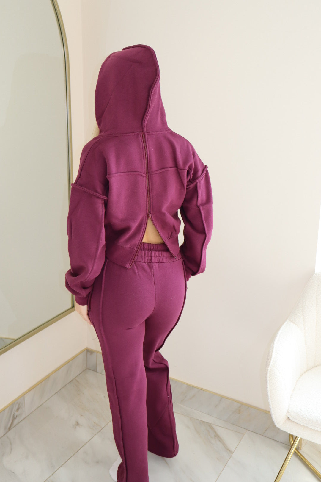‘Breathe’ Tracksuit In Wine