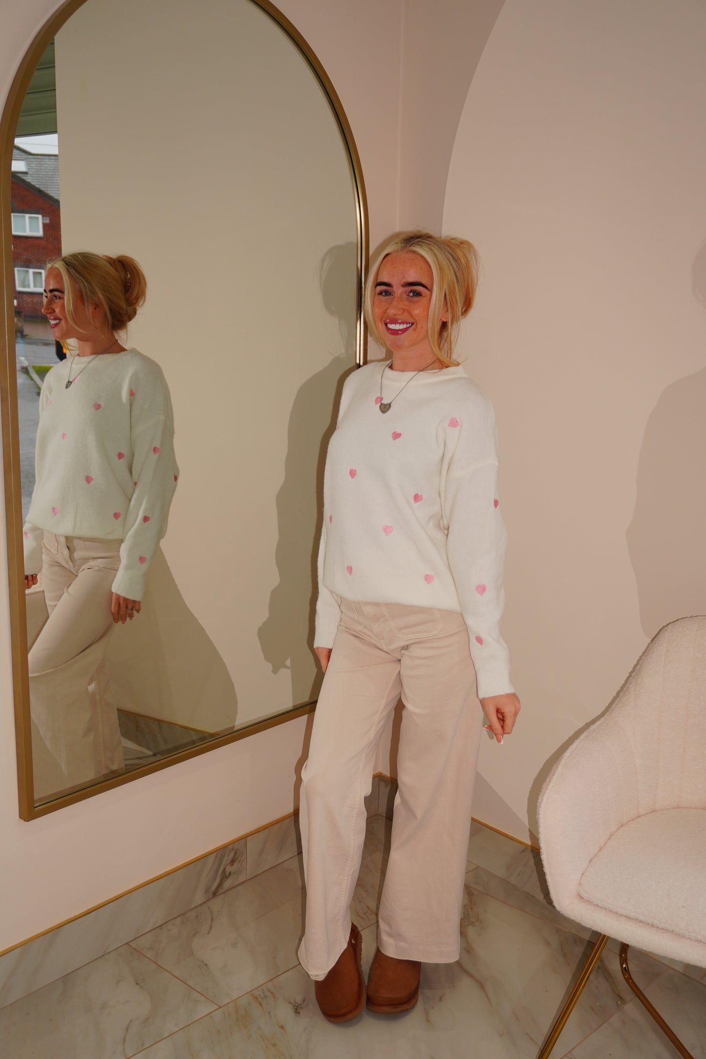 ‘Love’ Jumper In White