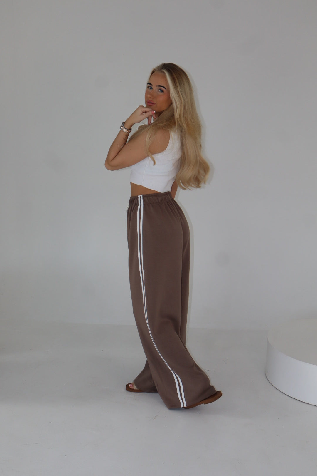 ‘Track’ Joggers In Mocha