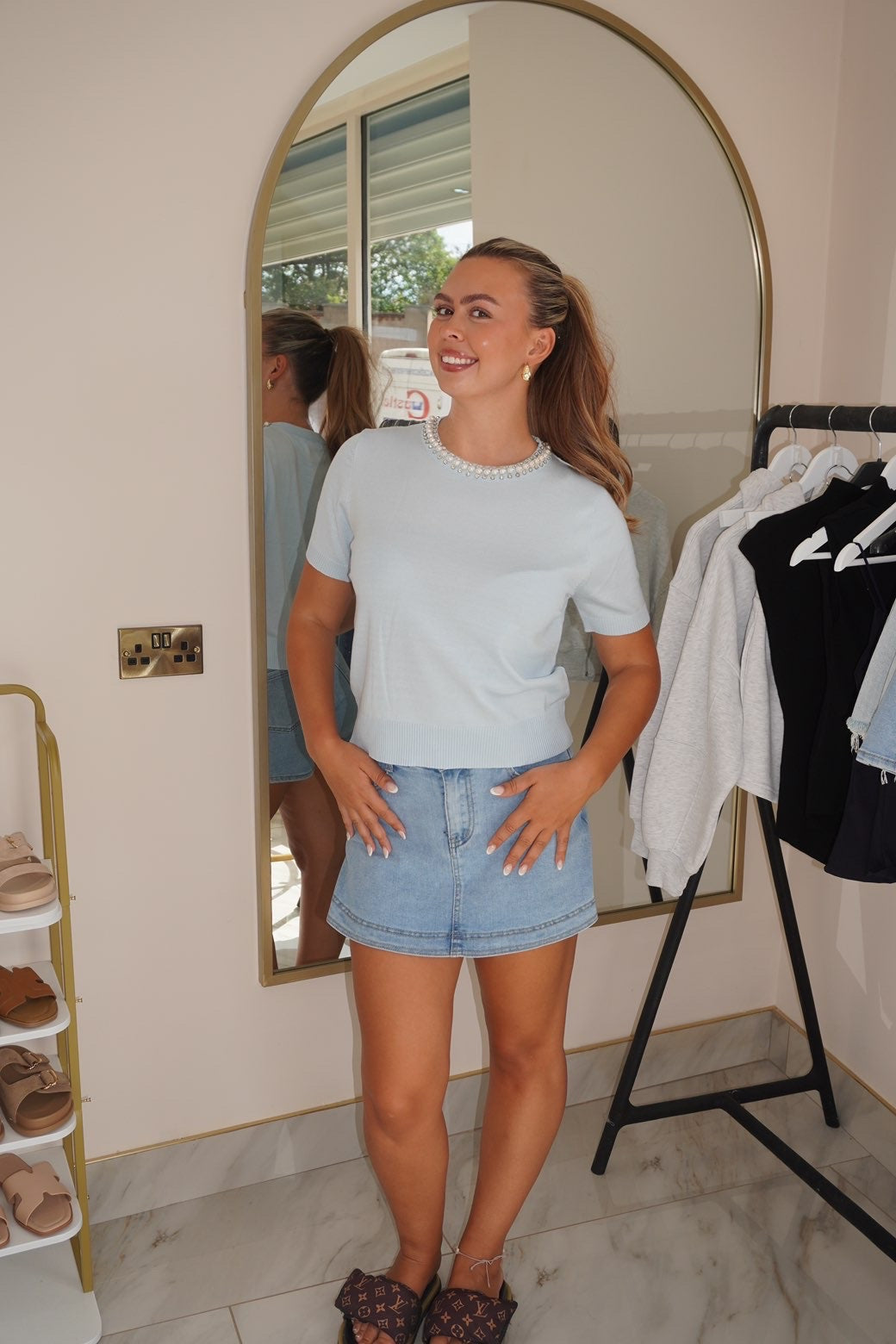 ‘Embellish’ Top In Blue
