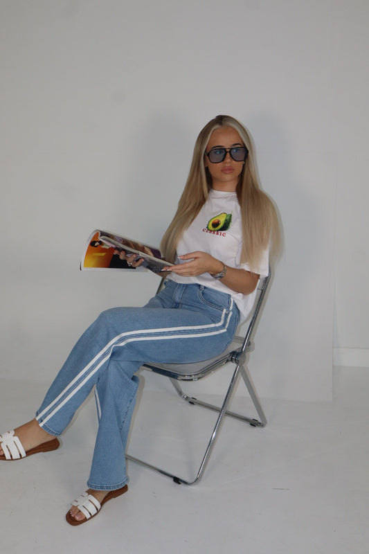 'True' Striped Jeans In Blue