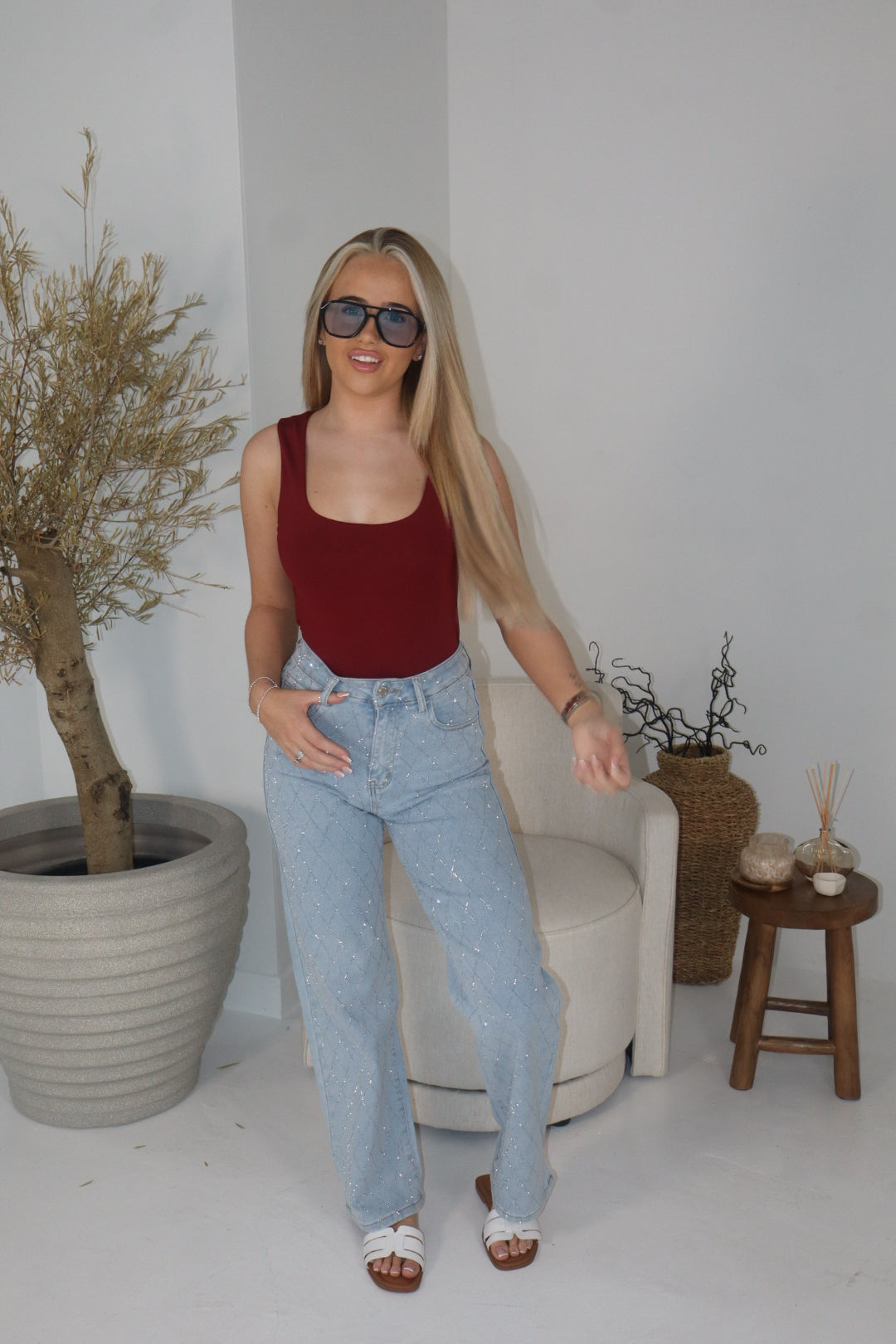 'Frame' Vest-Top In Cherry