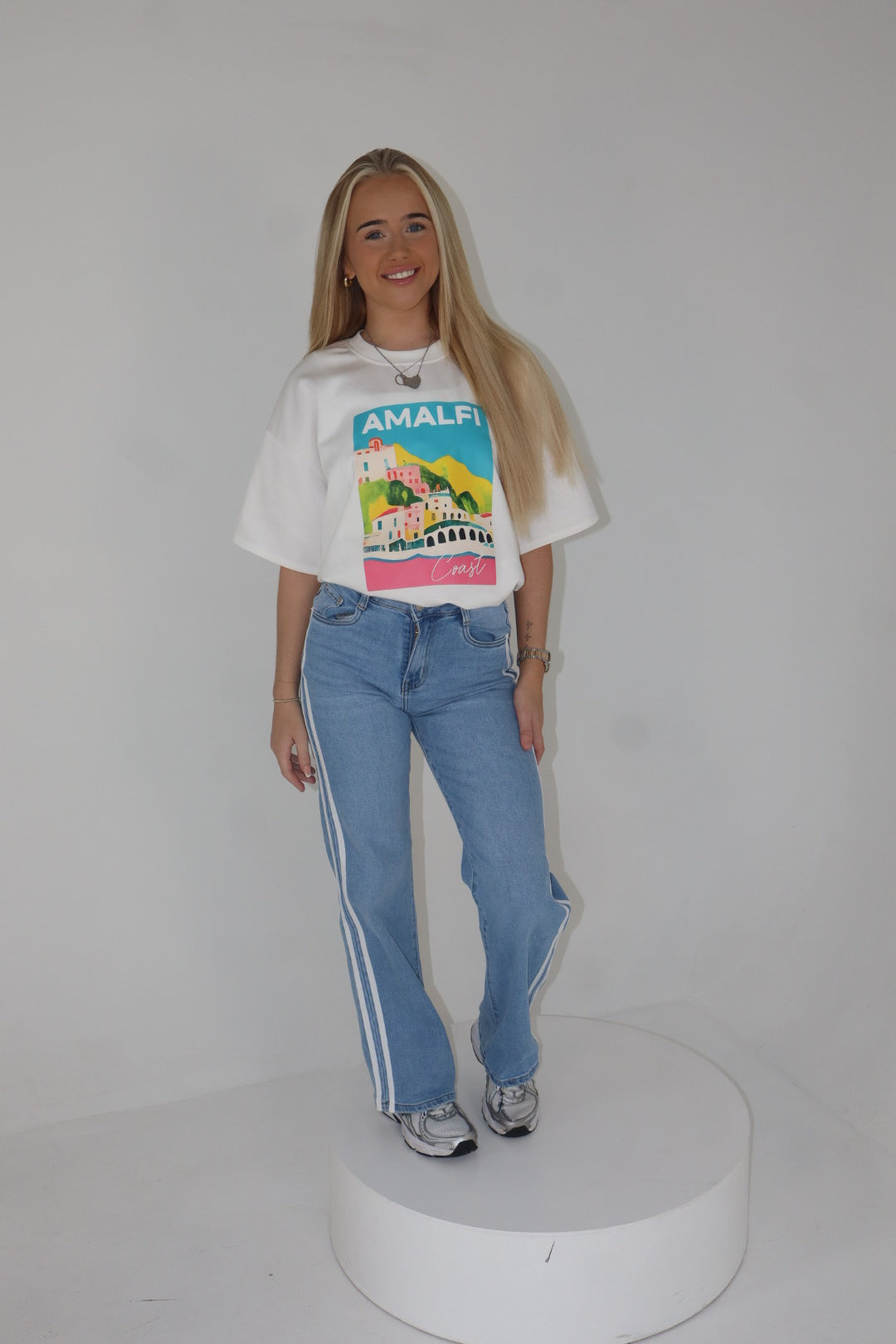 'Amalfi' Oversized T-Shirt In White