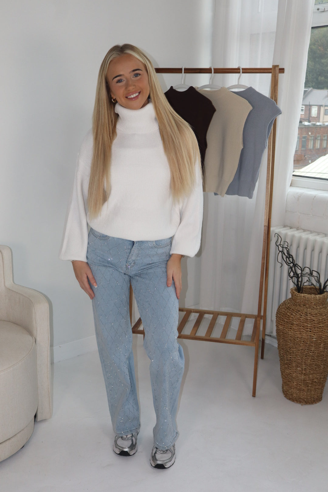 'Maple' Knit Jumper In White
