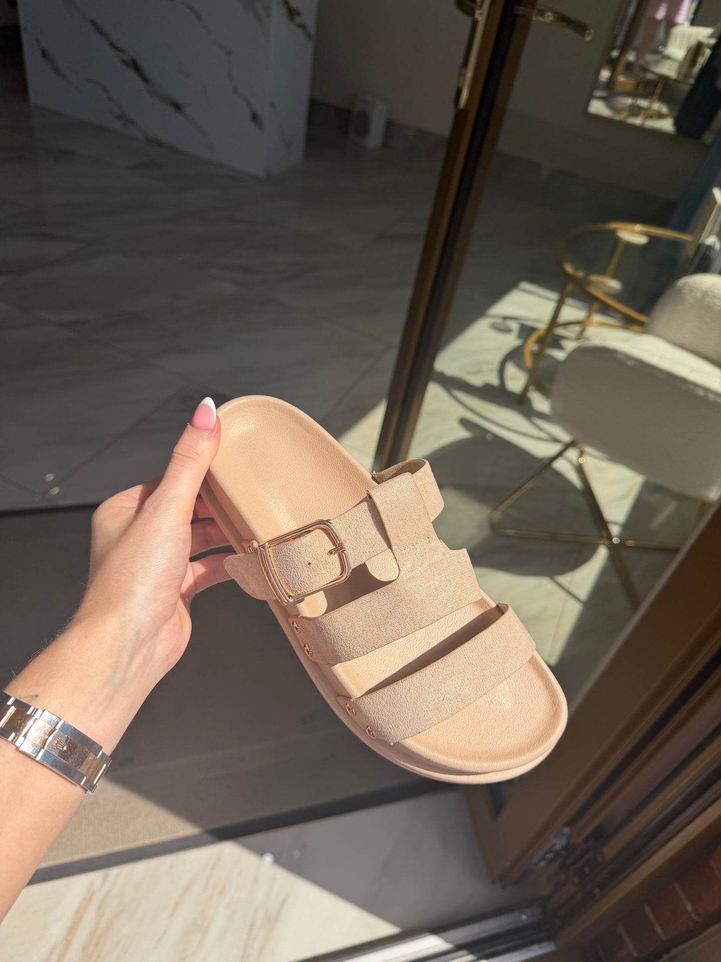 'Dune' Slider In Taupe